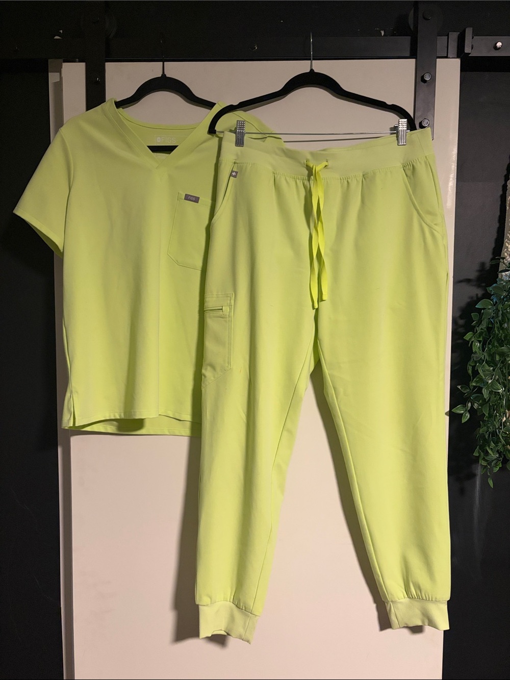 Figs Neon Yellow Drawstring Jogger Pants